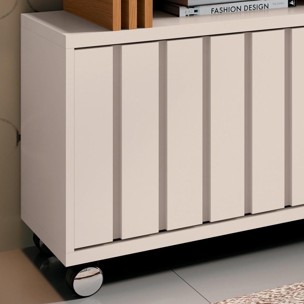 Rack Bancada De Tv 50 Pol 136cm Briz Off White/cinamomo - Hb Móveis - 5