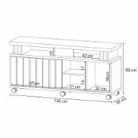 Rack Bancada De Tv 50 Pol 136cm Briz Off White/cinamomo - Hb Móveis