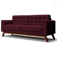 Sofá 230 Cm 3 Lugares Sandero C-278 Veludo Marsala - Domi - 1