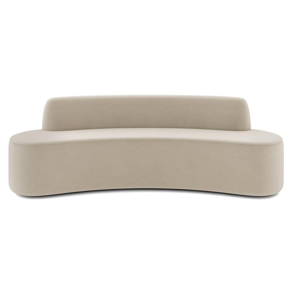 Sofá 3 Lugares Para Sala De Estar Living 210cm Koane D06 Veludo Creme - Mpozenato - 6