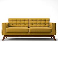 Sofá 180 Cm 3 Lugares Sandero C-279 Veludo Amarelo - Domi - 3