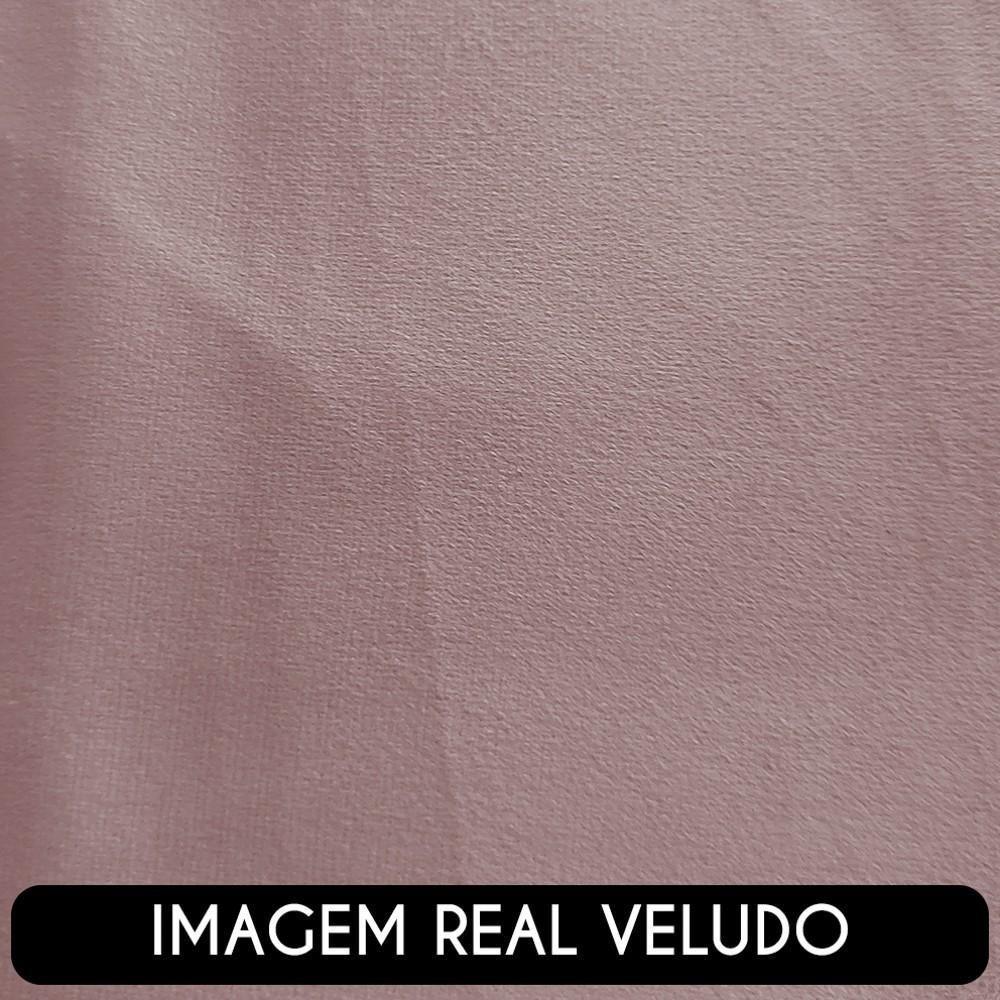 Sofá 3 Lugares Living 180cm E 1 Poltrona Giratória Garbin Z08 Veludo Rosê - Mpozenato - 7