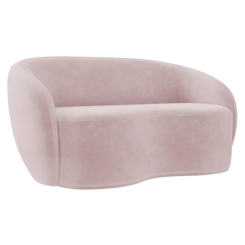 Sofá 3 Lugares Living 180cm E 1 Poltrona Giratória Garbin Z08 Veludo Rosê - Mpozenato - 9