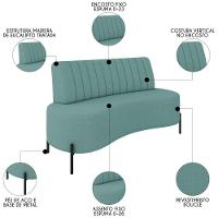 Sofá 2 Lugares 135cm Pés Aço Preto Tamar Z08 Boucle Azul - Mpozenato - 3