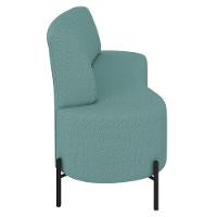 Sofá 2 Lugares 135cm Pés Aço Preto Tamar Z08 Boucle Azul - Mpozenato - 6