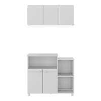 Kit Armário De Cozinha Aéreo 93cm Com Balcão Multiuso Fruteira Multimóveis Mp2283 Branco - 3