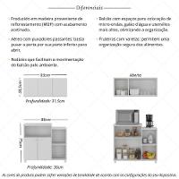 Kit Armário De Cozinha Aéreo 93cm Com Balcão Multiuso Fruteira Multimóveis Mp2283 Branco - 5