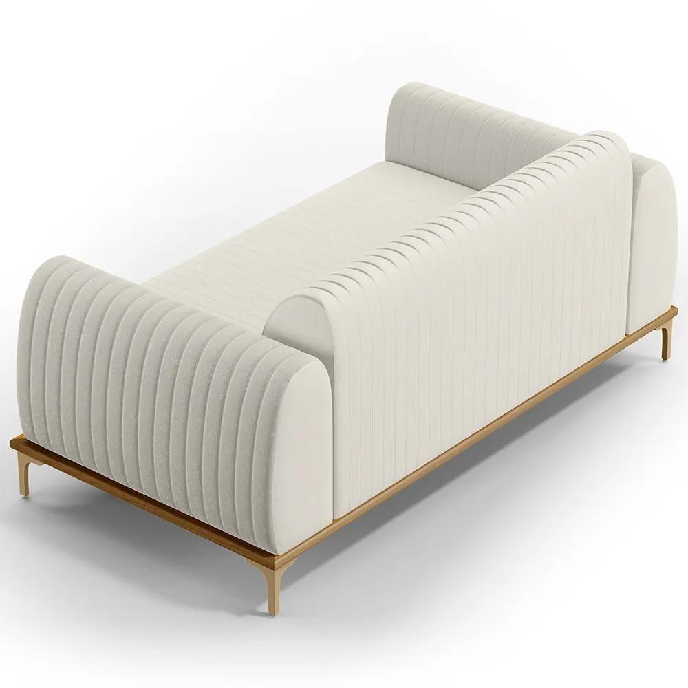 Sofá 150cm 2 Lugares Base Gold Molino D06 Linho C-367 Cru - Mpozenato - 5