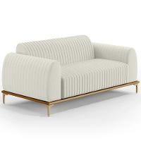 Sofá 150cm 2 Lugares Base Gold Molino D06 Linho C-367 Cru - Mpozenato - 1