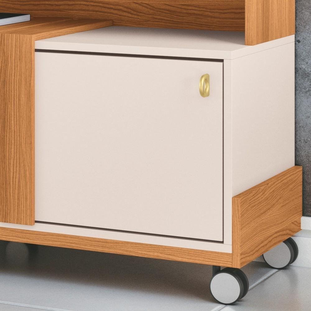 Rack Bancada De Tv 70 Pol 180cm Graci Off White/cinamomo - Hb Móveis - 5