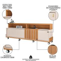 Rack Bancada De Tv 70 Pol 180cm Graci Off White/cinamomo - Hb Móveis - 3