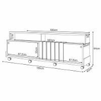 Rack Bancada De Tv 70 Pol 180cm Graci Off White/cinamomo - Hb Móveis