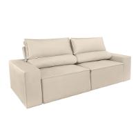 Sofá Reclinável Retrátil 3 Lugares Com Molas Balaqui Decor Bege - 7