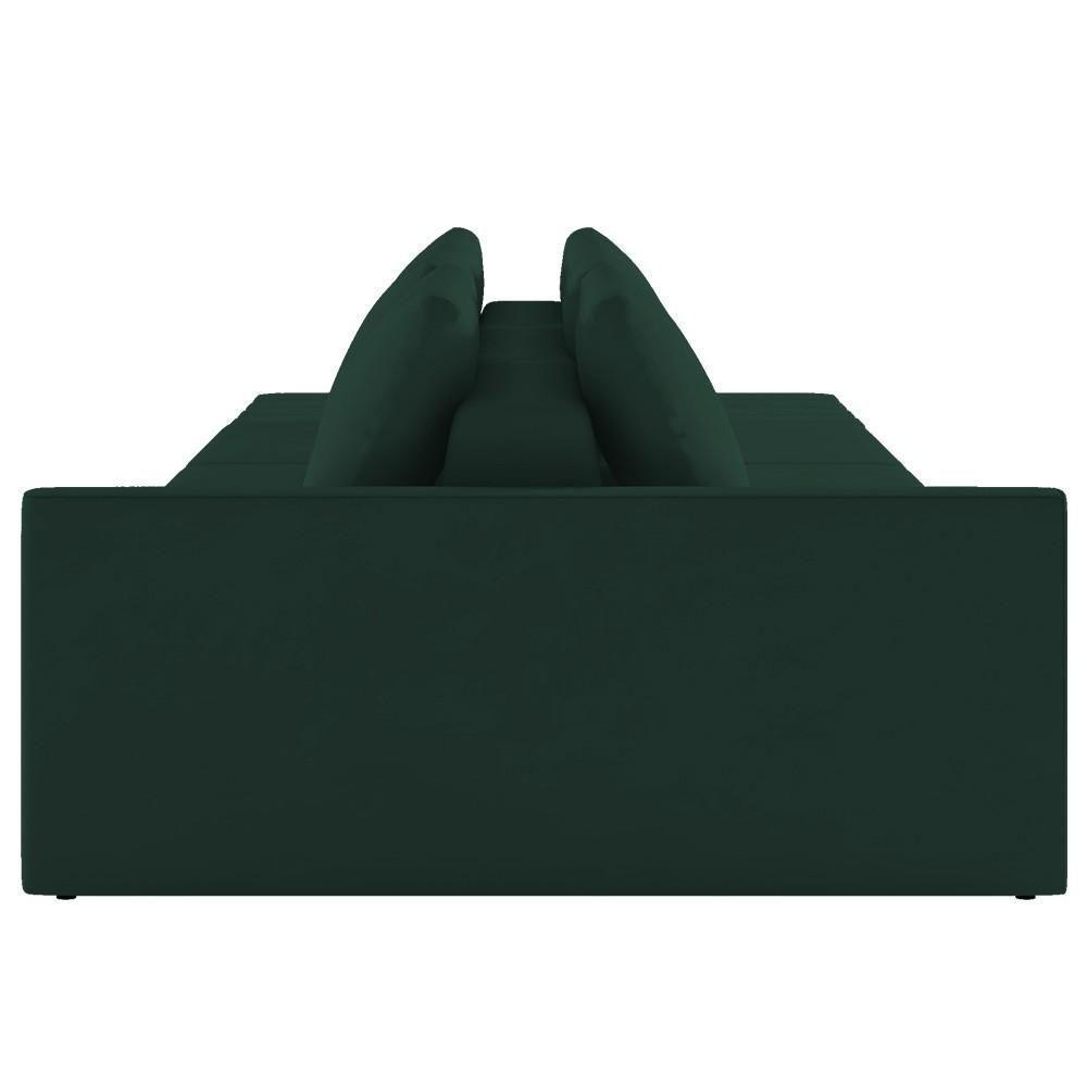 Sofá Ilha Modular Com Puff Para Sala Living 252cm Georgia Z08 Veludo Verde - Mpozenato - 6