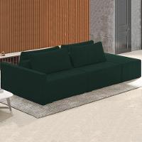 Sofá Ilha Modular Com Puff Para Sala Living 252cm Georgia Z08 Veludo Verde - Mpozenato - 2
