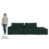 Sofá Ilha Modular Com Puff Para Sala Living 252cm Georgia Z08 Veludo Verde - Mpozenato - 5