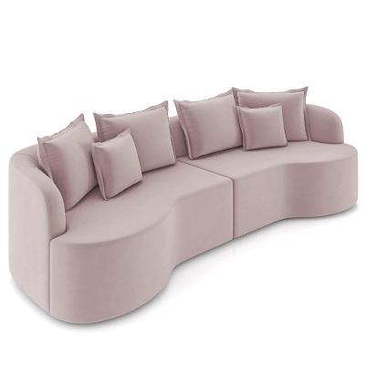 Sofá 3 Lugares 230cm Orgânico Quito Z08 Veludo Rosê - Mpozenato