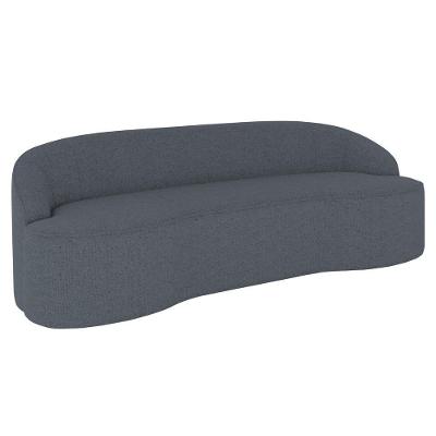 Sofá 3 Lugares Para Sala De Estar Living 180cm Theo D06 Linho Mescla Chumbo - Mpozenato
