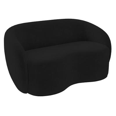 Sofá 3 Lugares Living Orgânico Sala De Estar 180cm Garbin Z08 Veludo Preto - Mpozenato