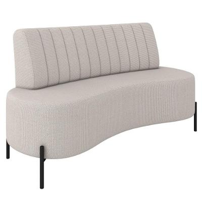 Sofá 2 Lugares 160cm Pés Aço Preto Tamar Z08 Linho Areia - Mpozenato