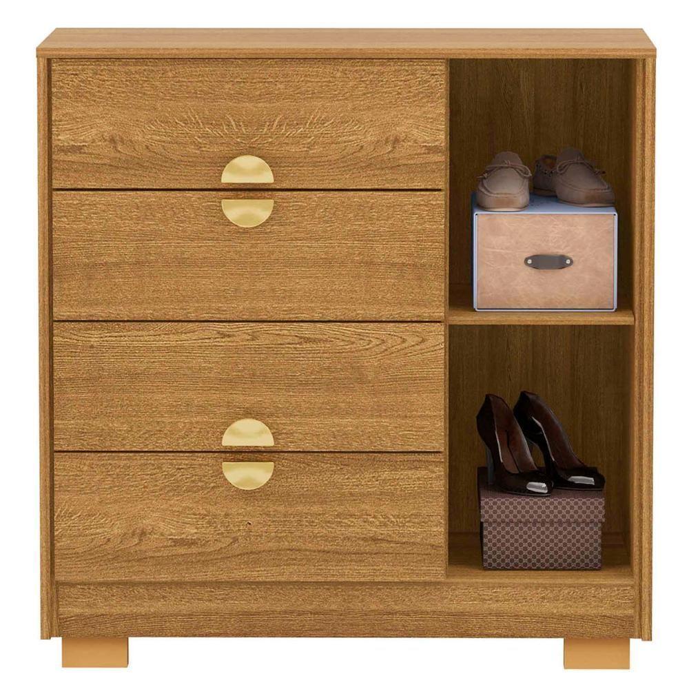 Cômoda Para Quarto 93cm Com 1 Porta Nara Nature V02 - Mpozenato - 5