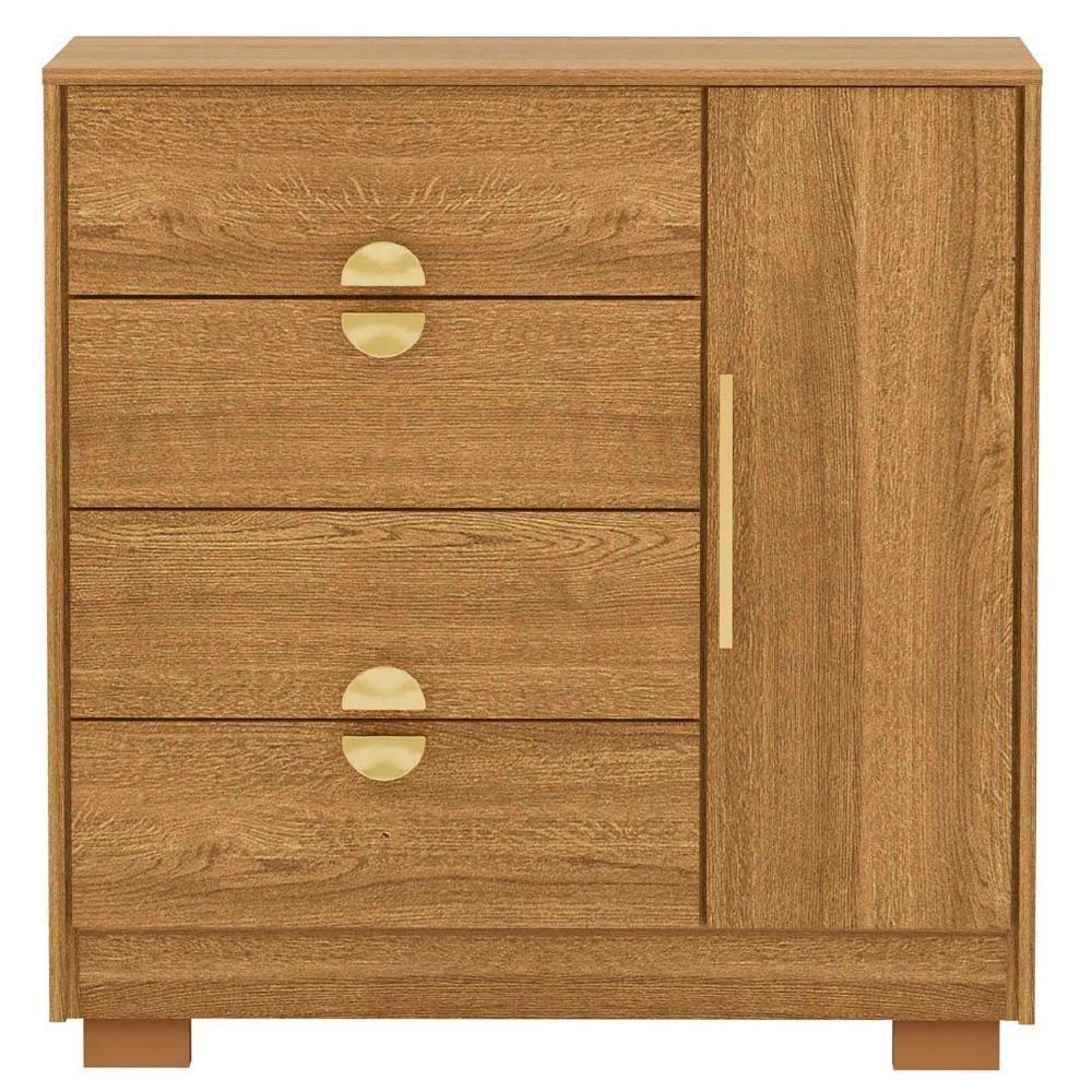 Cômoda Para Quarto 93cm Com 1 Porta Nara Nature V02 - Mpozenato - 6