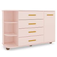 Cômoda Infantil Com Cantoneira E 4 Gavetas 100% Mdf New Lorena Rosê - Phoenix - 1