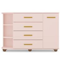 Cômoda Infantil Com Cantoneira E 4 Gavetas 100% Mdf New Lorena Rosê - Phoenix - 6