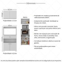 Kit Armário De Cozinha 62,5cm Com Balcão Para Forno/micro-ondas Multimóveis Mp2281 Branco - 3