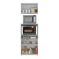Kit Armário De Cozinha 62,5cm Com Balcão Para Forno/micro-ondas Multimóveis Mp2281 Branco - 5