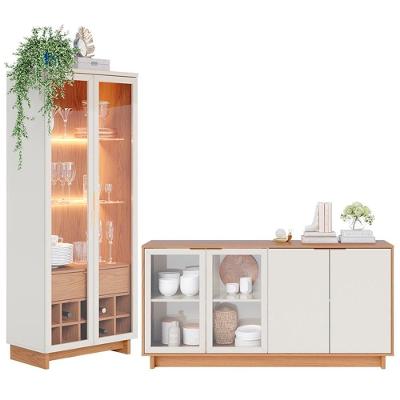 Conjunto Sala De Jantar Cristaleira Tijuca E Buffet Vicky C05 Freijó-off White - Mpozenato