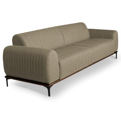 Sofá 150cm 2 Lugares Pés Preto Molino C-129 Linho Bege - Domi