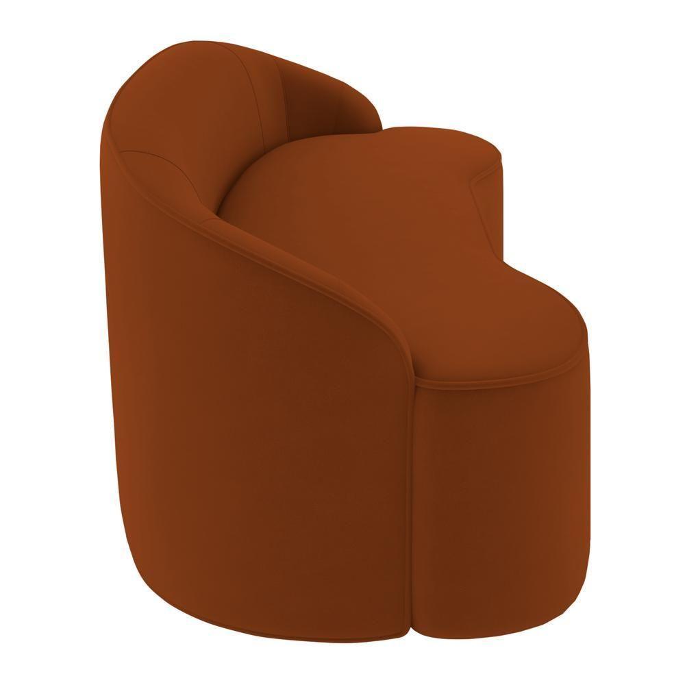 Sofá 5 Lugares Para Sala De Estar Living 300cm Theo D06 Veludo Laranja - Mpozenato - 5