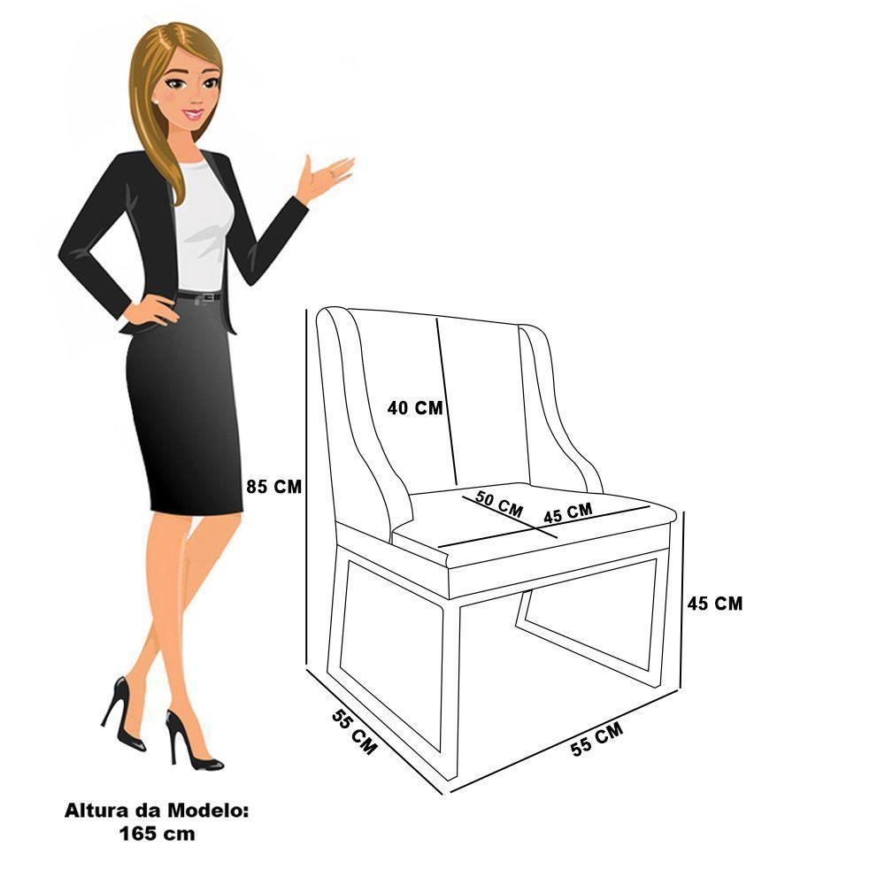 Cadeira Sala De Jantar Industrial Preto Kit 4 Liz Bouclê Cinza D03 - D'rossi - 2