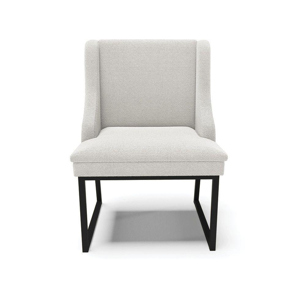 Cadeira Sala De Jantar Industrial Preto Kit 4 Liz Bouclê Cinza D03 - D'rossi - 3