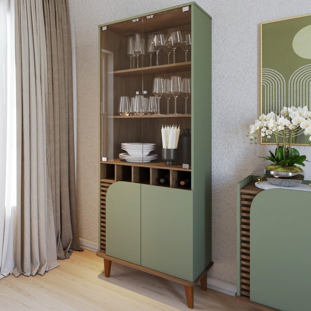 Cristaleira 4 Portas Com Adega Madrid C05 Hortelã-amêndoa - Mpozenato - 2