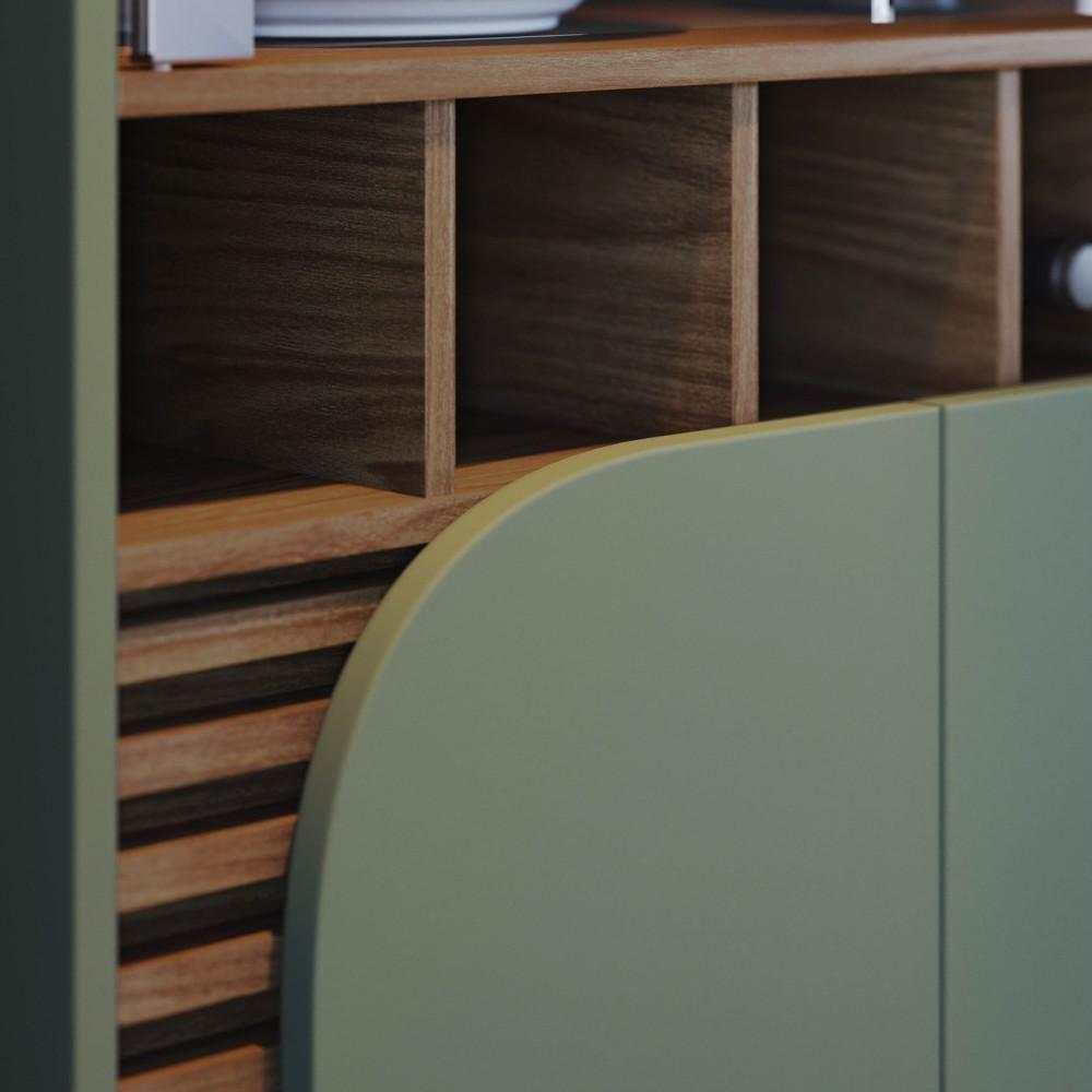 Cristaleira 4 Portas Com Adega Madrid C05 Hortelã-amêndoa - Mpozenato - 5