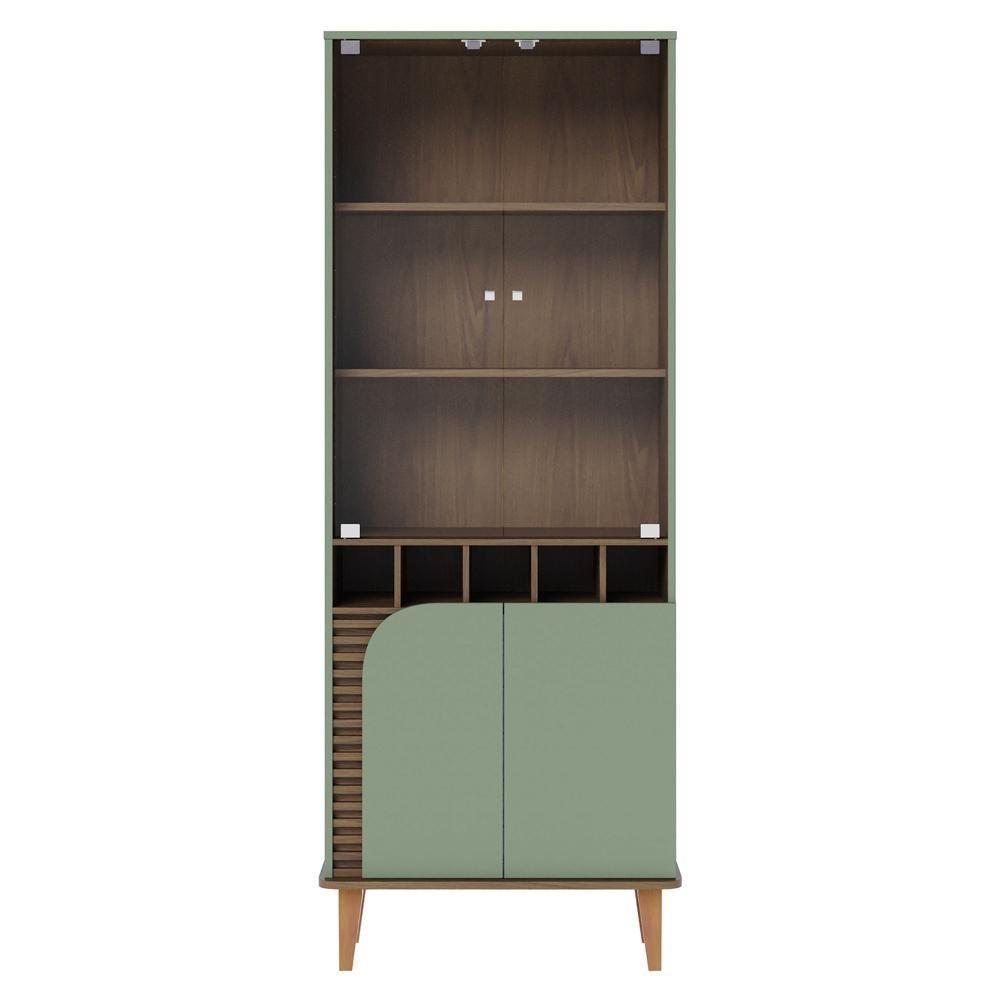 Cristaleira 4 Portas Com Adega Madrid C05 Hortelã-amêndoa - Mpozenato - 6