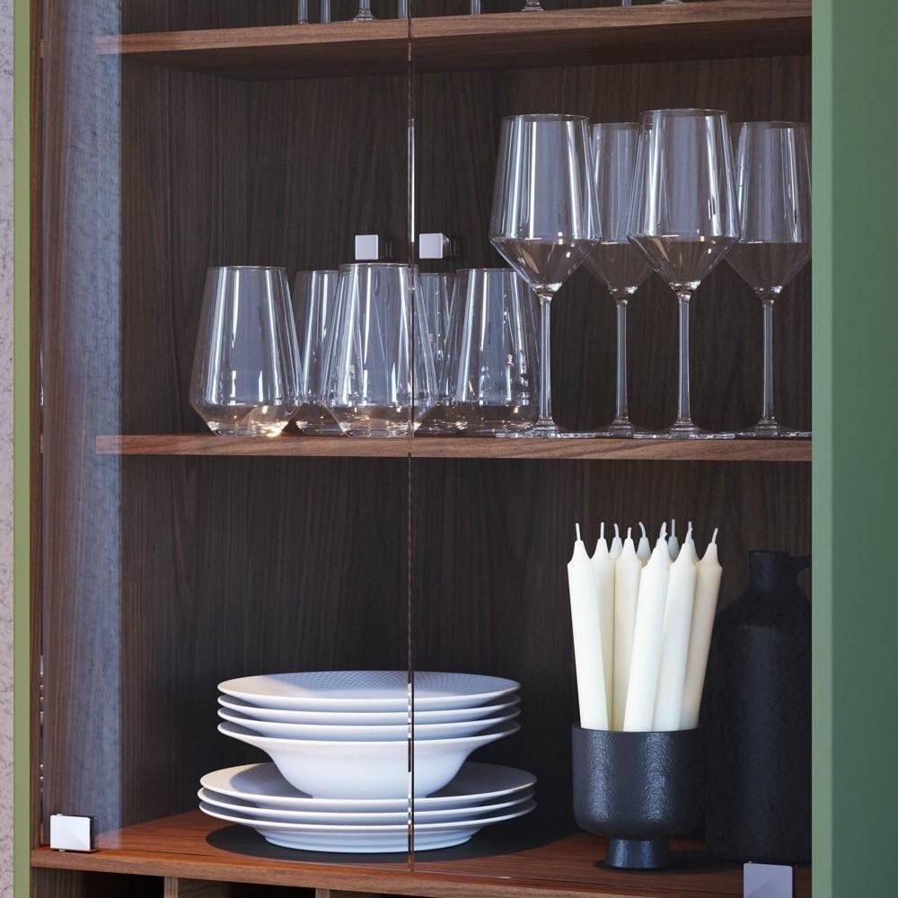 Cristaleira 4 Portas Com Adega Madrid C05 Hortelã-amêndoa - Mpozenato - 7