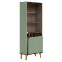 Cristaleira 4 Portas Com Adega Madrid C05 Hortelã-amêndoa - Mpozenato - 1