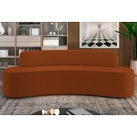 Sofá 5 Lugares Para Sala De Estar Living 280cm Koane D06 Veludo Laranja - Mpozenato - 2
