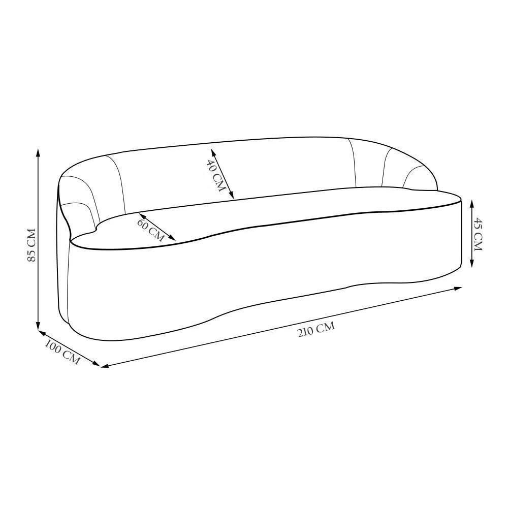 Sofá 3 Lugares Para Sala De Estar Living 210cm Theo D06 Bouclê Castor - Mpozenato - 4