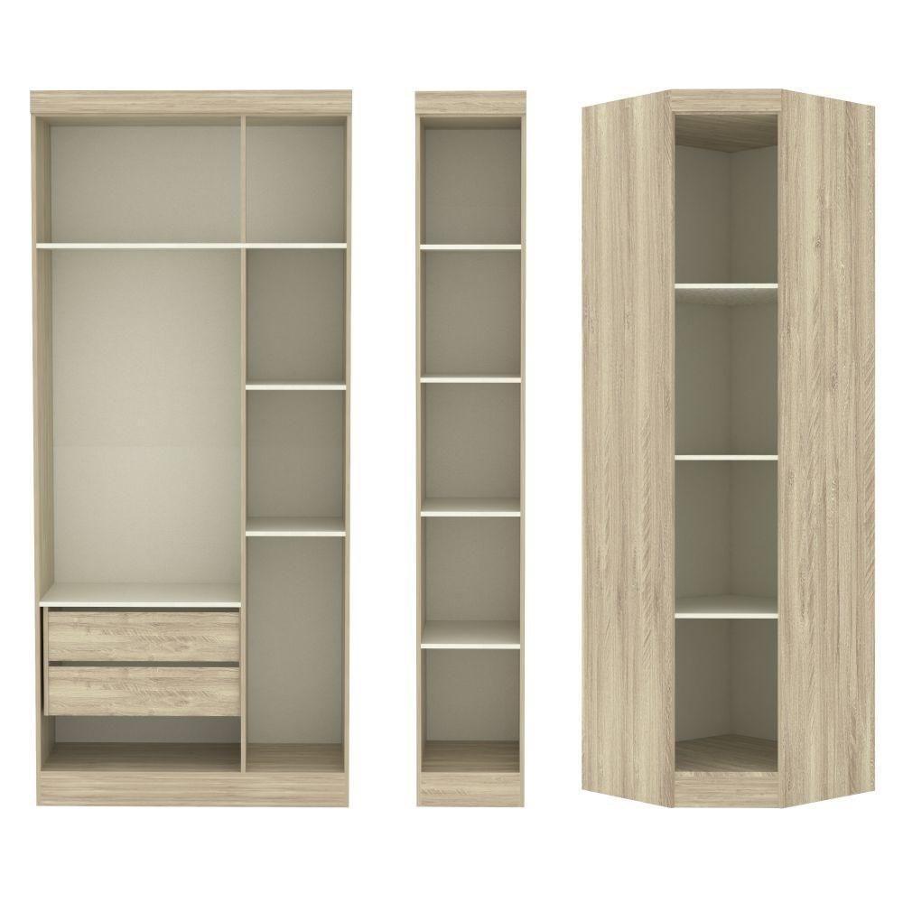 Jogo De Quarto Solteiro Modulado 029 Master Avelã Rústico/ártico Rústico - Eucamóveis - 2