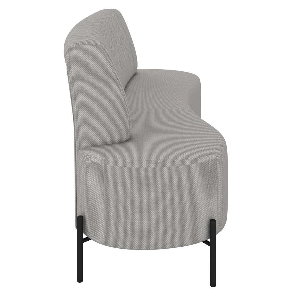 Sofá 2 Lugares 160cm Pés Aço Preto Tamar Z08 Linho Cinza - Mpozenato - 6