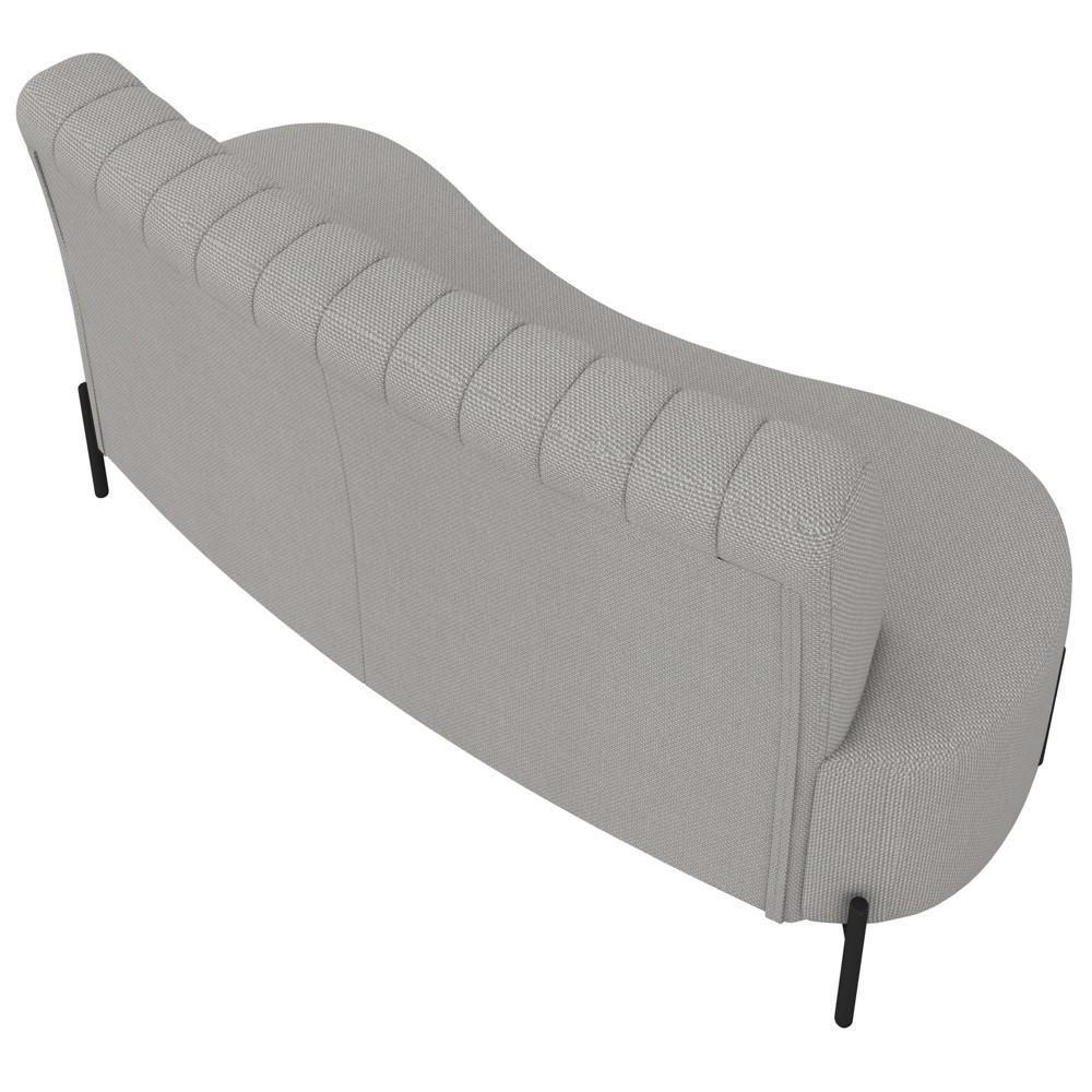 Sofá 2 Lugares 160cm Pés Aço Preto Tamar Z08 Linho Cinza - Mpozenato - 7