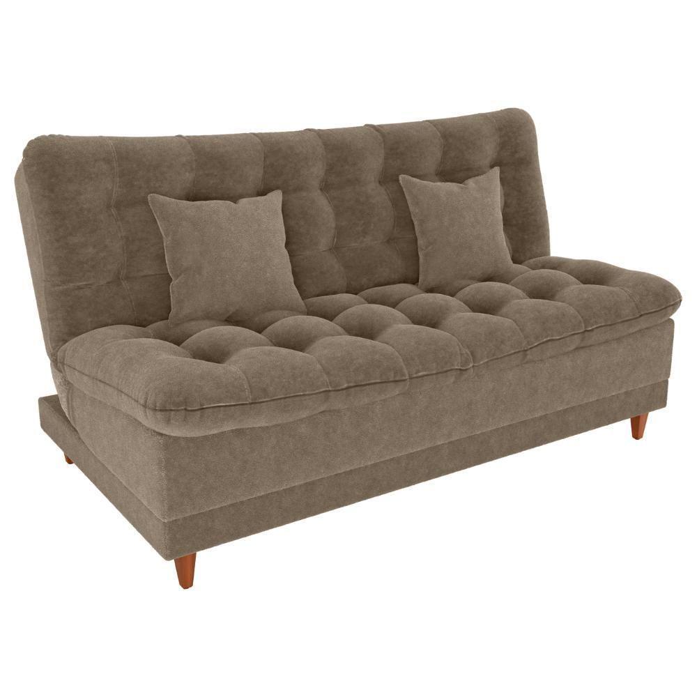Sofa Cama 2 Lugares 185 Cm Duda Tecido Boucle F498 Milani Store Marrom - 1