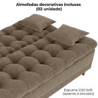 Sofa Cama 2 Lugares 185 Cm Duda Tecido Boucle F498 Milani Store Marrom - 6