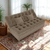 Sofa Cama 2 Lugares 185 Cm Duda Tecido Boucle F498 Milani Store Marrom - 8