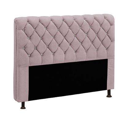 Cabeceira Para Cama Casal Box 140 Cm Fernanda Veludo Rosê Rose