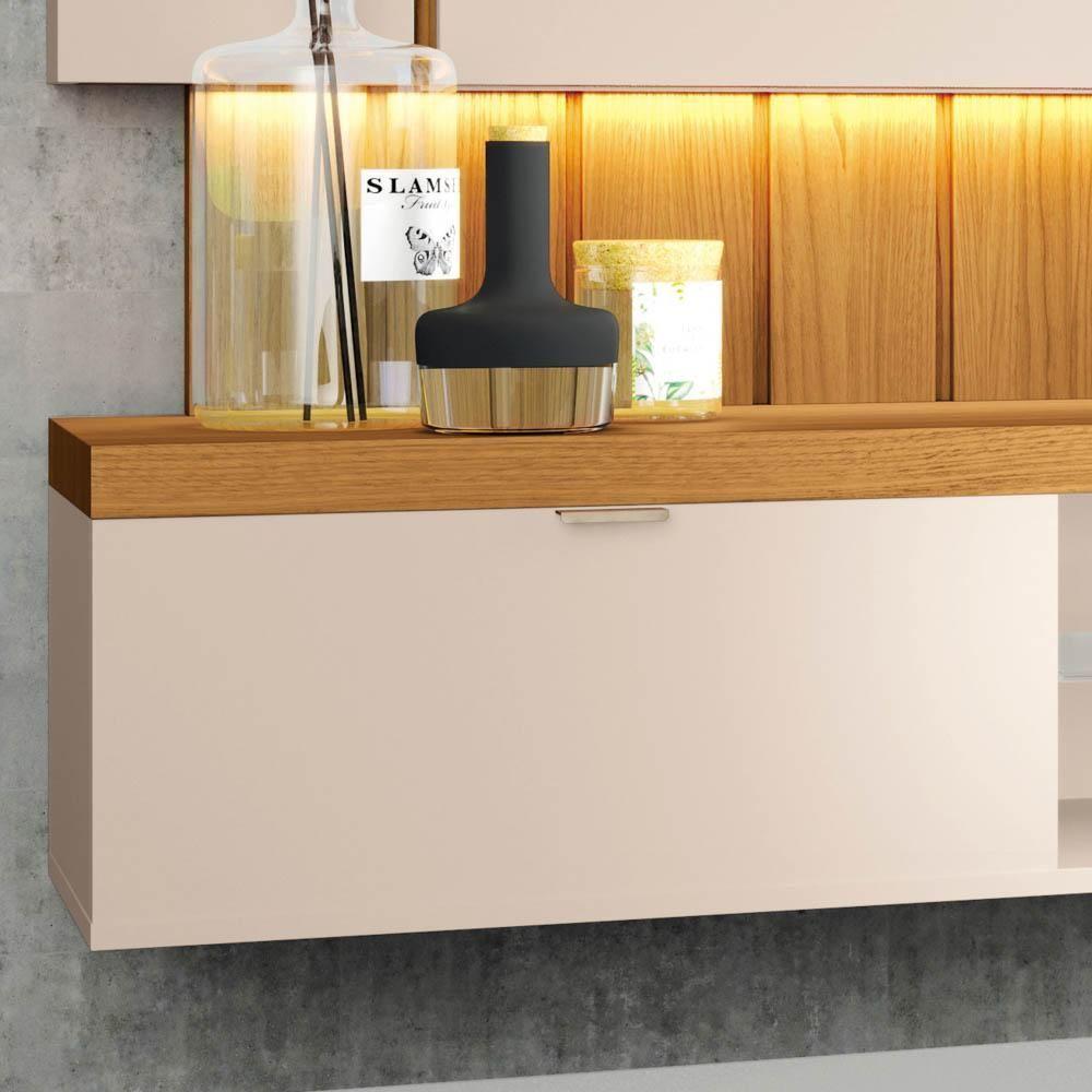 Painel Tv 55 Pol 180cm Bancada Suspensa Illusion Off/cinamomo - Hb Móveis - 5